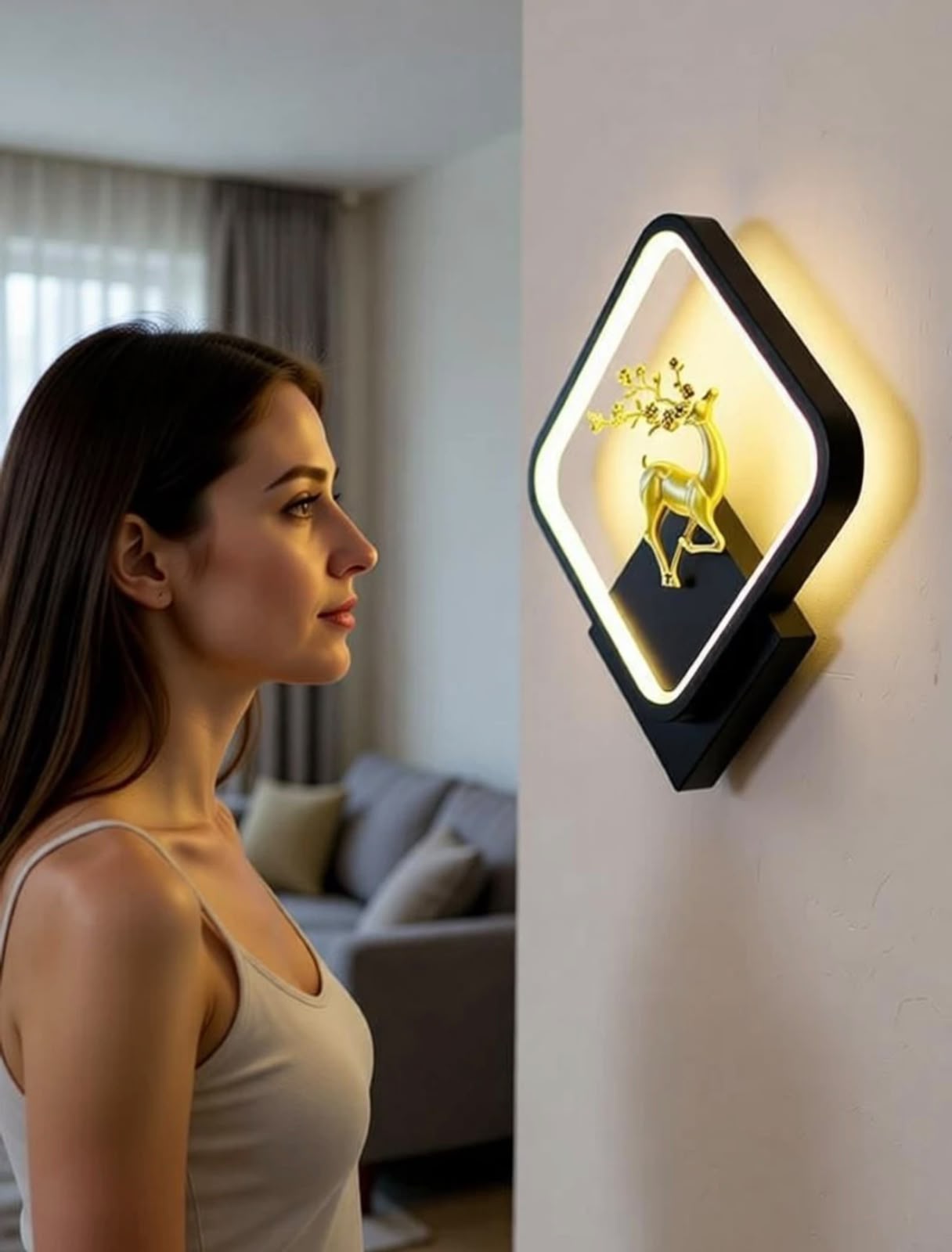 Glintac Deer Wall Light Wall Lamp With Bulb (DIAMOND)