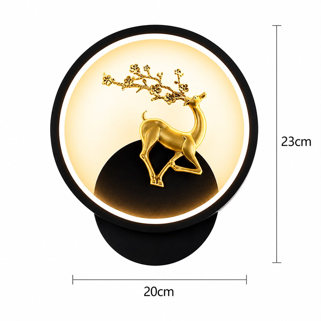 Glintac Deer Wall Light With Bulb (ROUND)