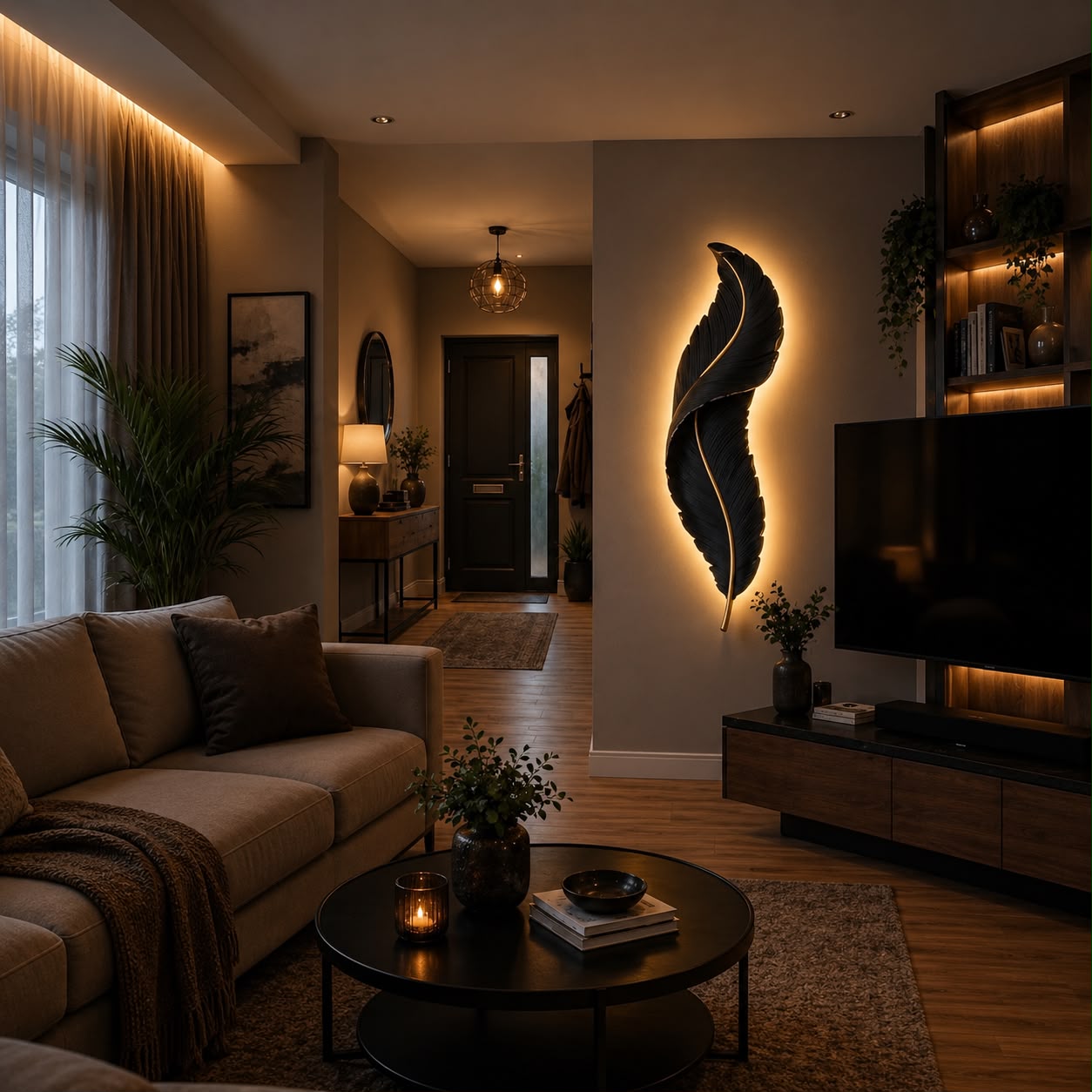 Glintac Feather 600 LED Wall Light